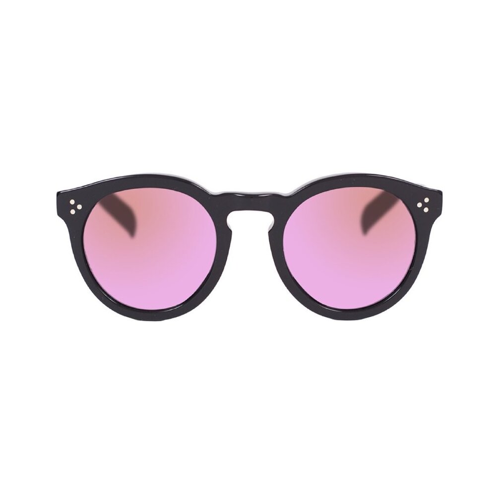 Illesteva Leonard 2 Black Glasses with Pink Mirror Lenses